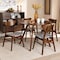 Baxton Studio Timothy Light Grey Upholstered and Walnut Wood 5-Piece Dining Set 167-10812-10808 - alternate 4